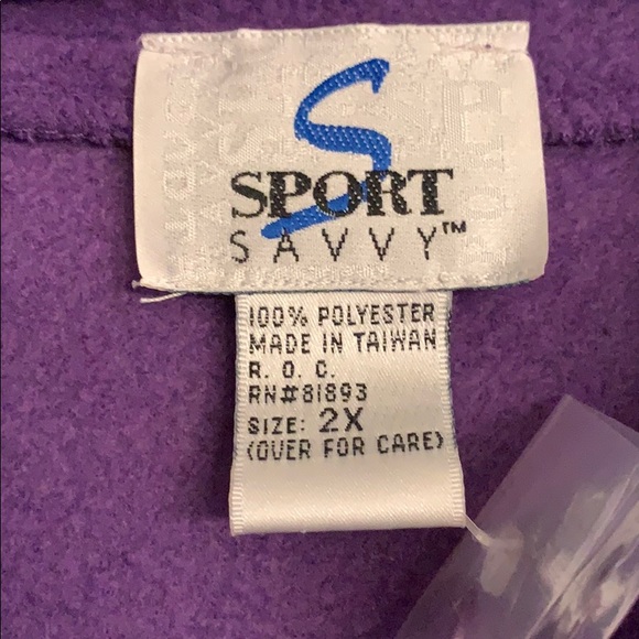 Sport Savvy purple fleece jacket 2X - Picture 4 of 7